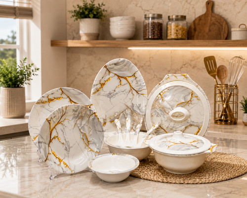 29pc white gold marble - 29pc,