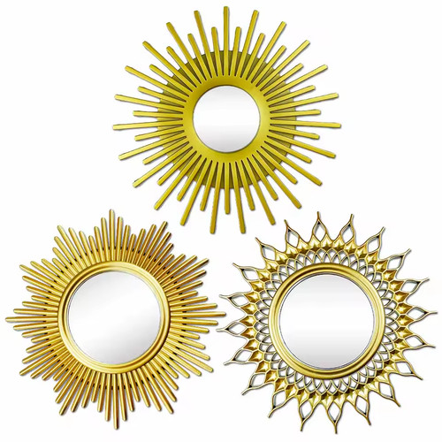 Triple sun mirror gold - sun,