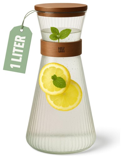 Glass carafe fluted water - carafe,
