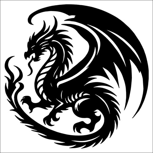 Dragon tribal flame vinyl