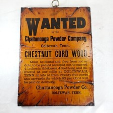 Vintage Wood Wanted Sign Chestnut Cord Wooden Wall Decor From 1890's