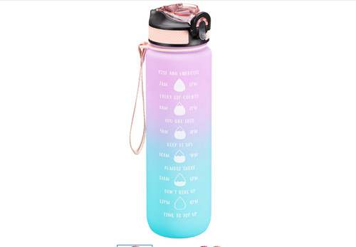 Water bottle large rainbow - water,