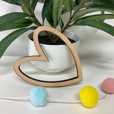 MDF hollow heart shape 6mm Packs pf 1, 5, 10 or 25 Multiple Sizes Craft Blank