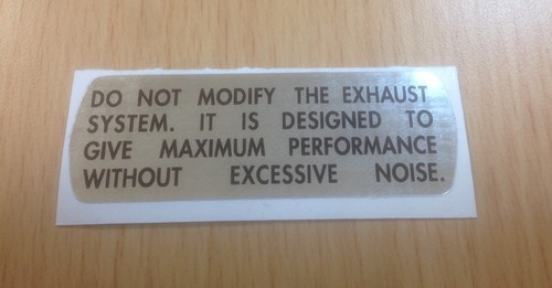 Suzuki exhaust warning decal - suzuki,