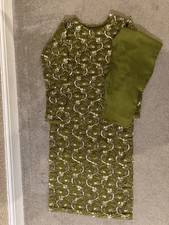 Pakistani Designer Women 3 piece Sequin suit Size S Sapphire Maria B Khaadi