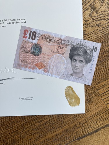 Banksy faced tenner with - -, di-faced