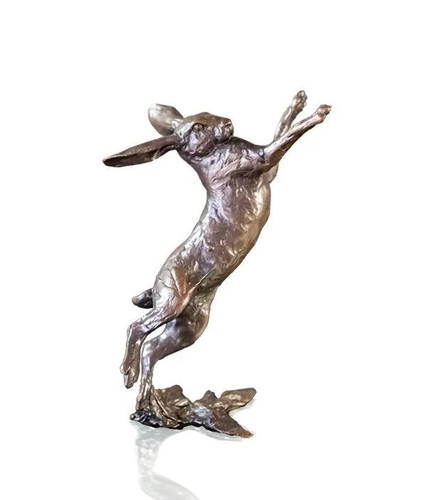 Small hare boxing bronze - small,