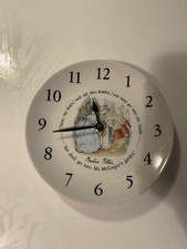 Wedgwood Peter Rabbit Beatrix Potter Nursery Wall Clock Plate 8” Easter Bunny
