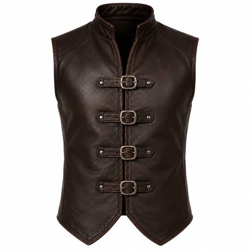 Men gothic steampunk leather - men's,