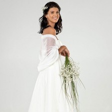 White bridal mohair shawl cape