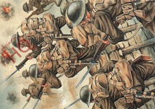 Postcard-:Royal Marines Uniforms, 1st Battalion, the Royal Marine Light Infantry