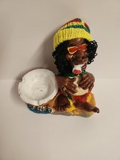Rasta Man Jamaican Ashtray Ash Bob Marley with FREE Clipper Lighter UK Seller