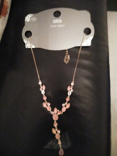 Silver plated pink droplet - m&s,