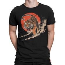 Fierce Tiger Powerful Mens T-Shirt Bold Nature Inspired Design For Animal #T490