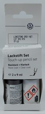 VW LIMESTONE GREY METALLIC TOUCH UP PAINT PEN + LACQUER SET 18ML PAINT CODE LA7N