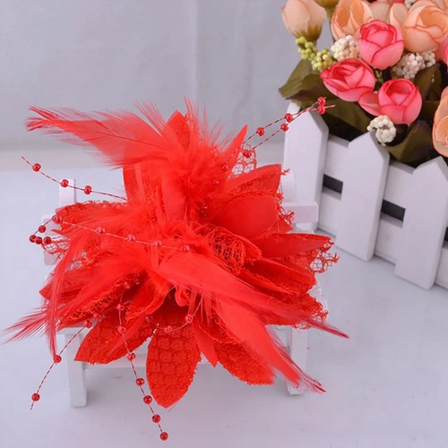 Flower feather fascinator hair - feather,