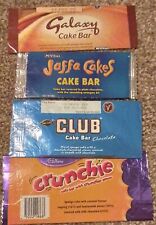 4 x Early 2000s Cake Bar Wrappers Galaxy Crunchie Club Jaffa Cake