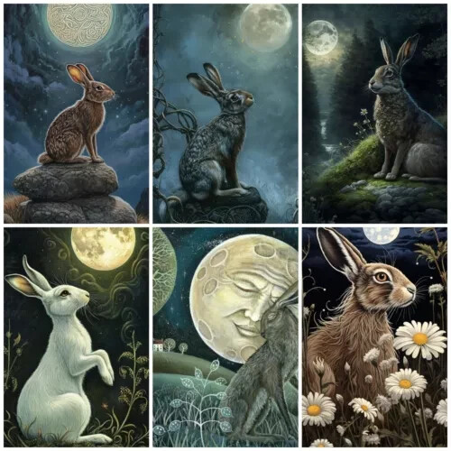 Moon gazing hare - gazing, cardmaking