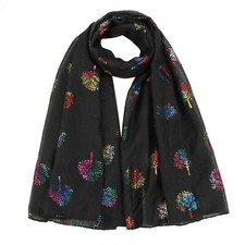New Ladies Women's Rose Gold OR Silver Foiled Mulberry Tree Print Scarf