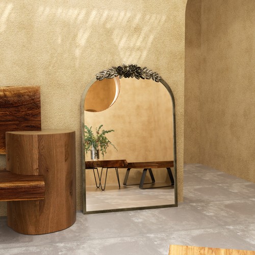 Brass antique mirror large - brass,