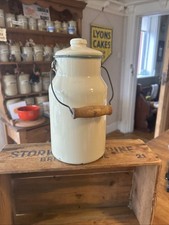 Vintage tall cream enamel - enamel, milk