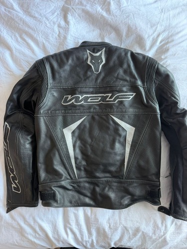 Wolf leather motorbike jacket