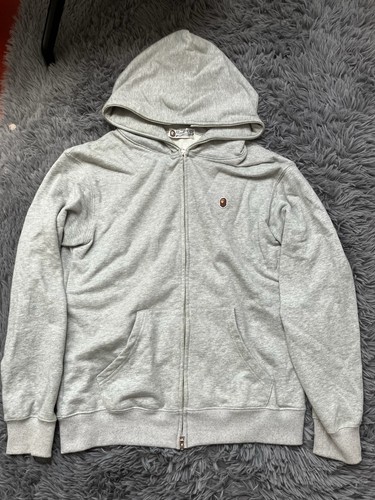 Grey bape zip hoodie - bape,