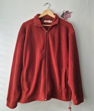 EWM Pure Classics Men's Red/ Brown Full Zip Fleece Jacket Size M   VGC