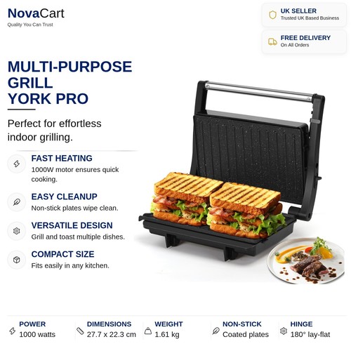Panini press 1000w sandwich - -,
