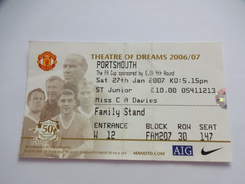 Ticket stub manchester - -,