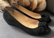 Russell And Bromley Black Croc Style Heels, UK Size 5 , Eur 38