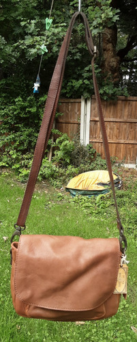 Fat face tan leather - fat, crossbody