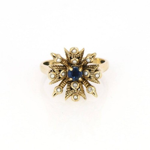 Antique flower ring - ring, yellow