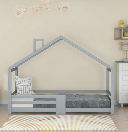 Solid wood grey - grey, bed