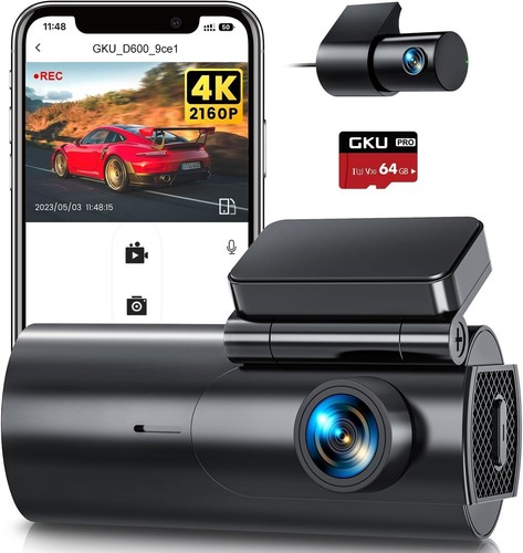 Gku d600 dash cam - 4k,