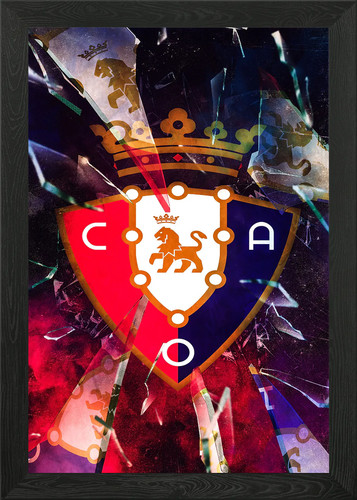 Osasuna broken glass framed - broken,