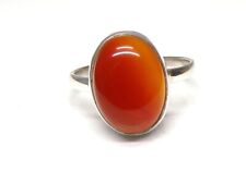 Handmade 925 Sterling Silver 15 x 11 mm Oval Carnelian Stone Ring Size H to Y