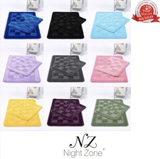 Bath Mat Set Squares 2 Piece Bath Mat & Pedestal Set Non Slip Bathroom Bath mat 