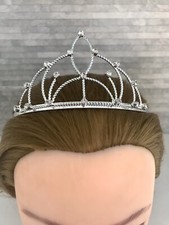 6 CMS HIGH SILVER DIAMANTE TIARA BRIDAL WEDDING, COMMUNION, BALLET, PROM PARTY