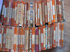 64x Vintage STRIPED Penguin Books  - THIN THICK SPECIALS *FABULOUS LOT* DECOR
