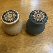 Denby Luxor Salt and Pepper Pots, Cruet Set. 1st Quality, only ever displayed.