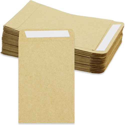 130 pcs small brown envelopes - brown,