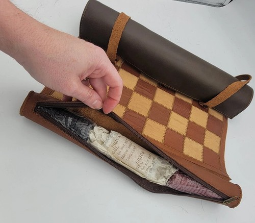 Vintage leather travel - leather, chess