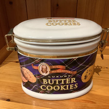 Cookie / Biscuit Barrel Ceramic Airtight Jar  With Clip Top Lid  Empty 