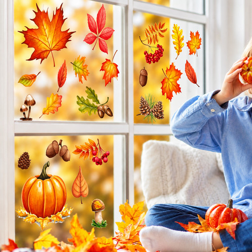 Autumn window stickers fall - stickers,