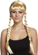 Adults Long Blonde Plaits Wig