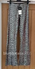 ZARA Sequin Trousers Silver