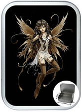Dark Fairy , Silver Hinged Tobacco Tin, Sweet box, Elf Pill Tin. 1oz & 2oz