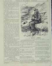 Original Old Vintage Print Man Piper Bagpipes 1918 Scottish Highlands Humorous