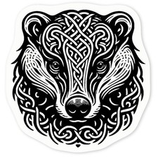 'Celtic Badger' Clear Sticker